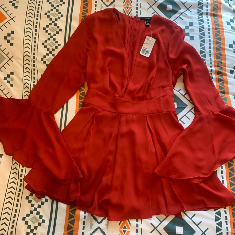 Red shorts junpsuit